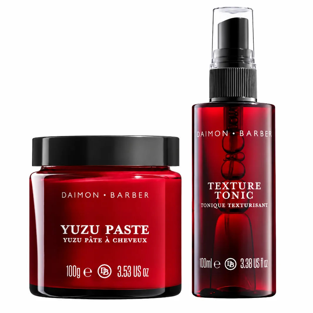 Daimon Barber Natural Texture Duo – Yuzu Paste 100 g och Texture Tonic 100 ml