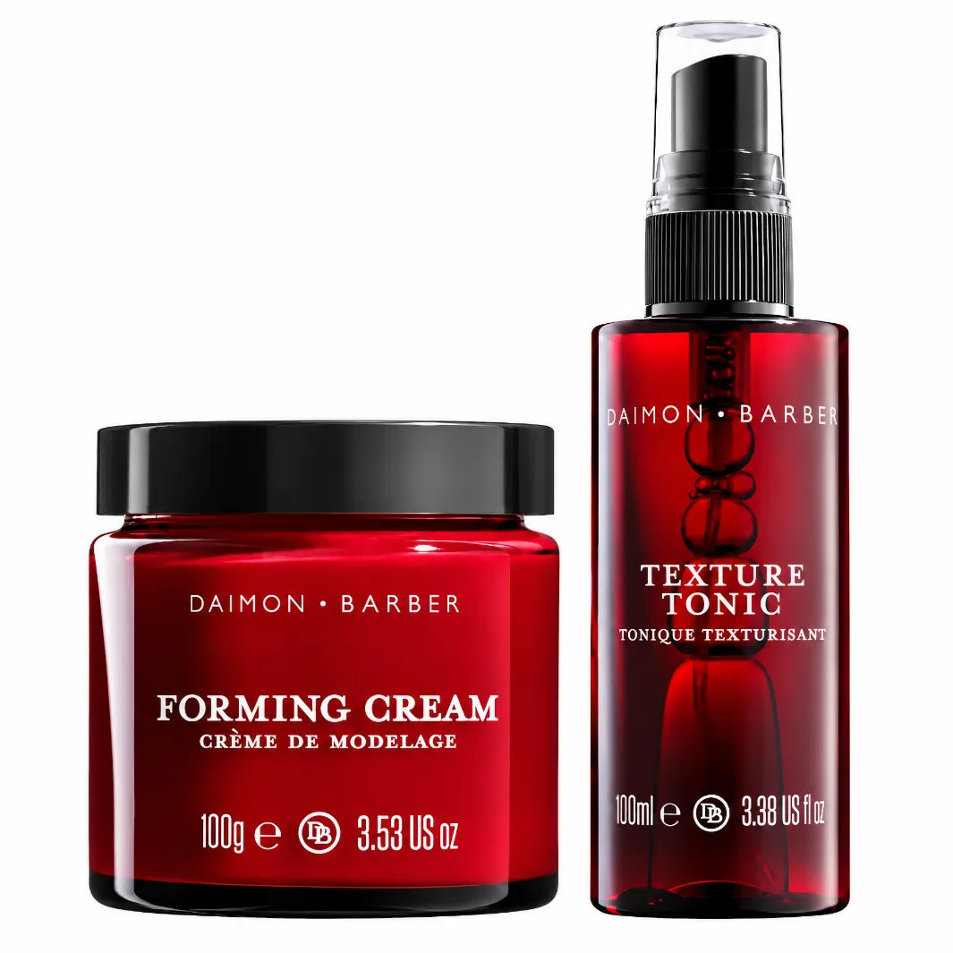 Daimon Barber Flow Hair Pair – Forming Cream 100 g och Texture Tonic 100 ml för medellångt hår