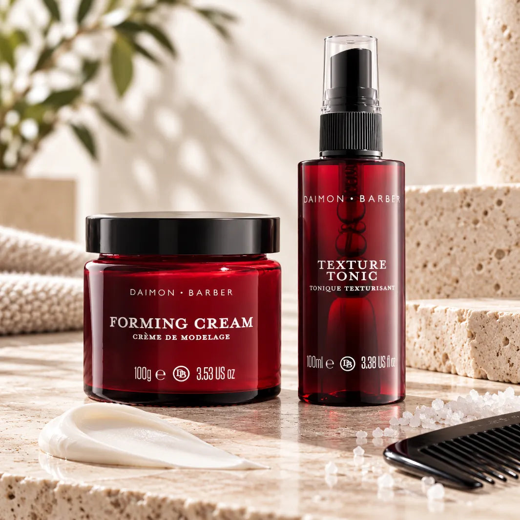 Daimon Barber Flow Hair Pair med Forming Cream och Texture Tonic för volym, textur och flexibel styling