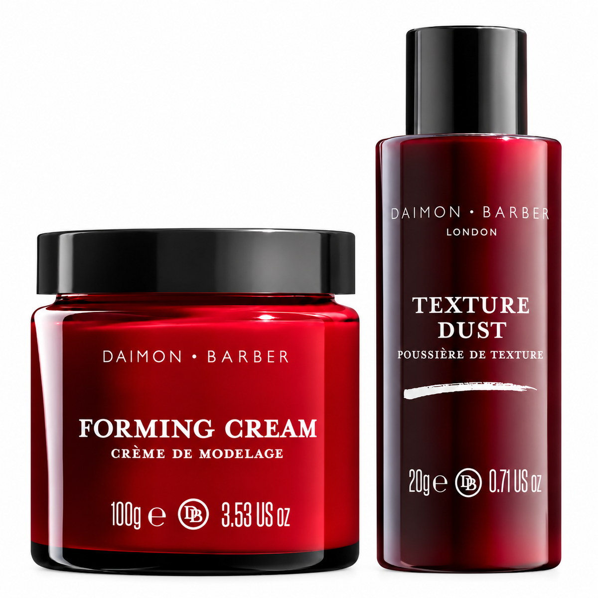 Daimon Barber Oily Hair Pair – Forming Cream 100 g och Texture Dust 20 g för fett och platt hår