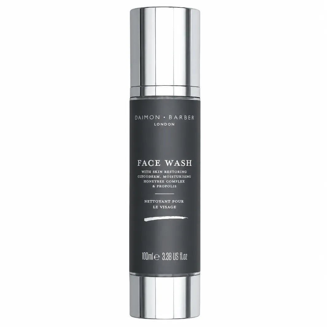 Daimon Barber Face Wash 100 ml – återfuktande ansiktsrengöring för män med Glycoderm, Honeybee Moisture Complex och propolis