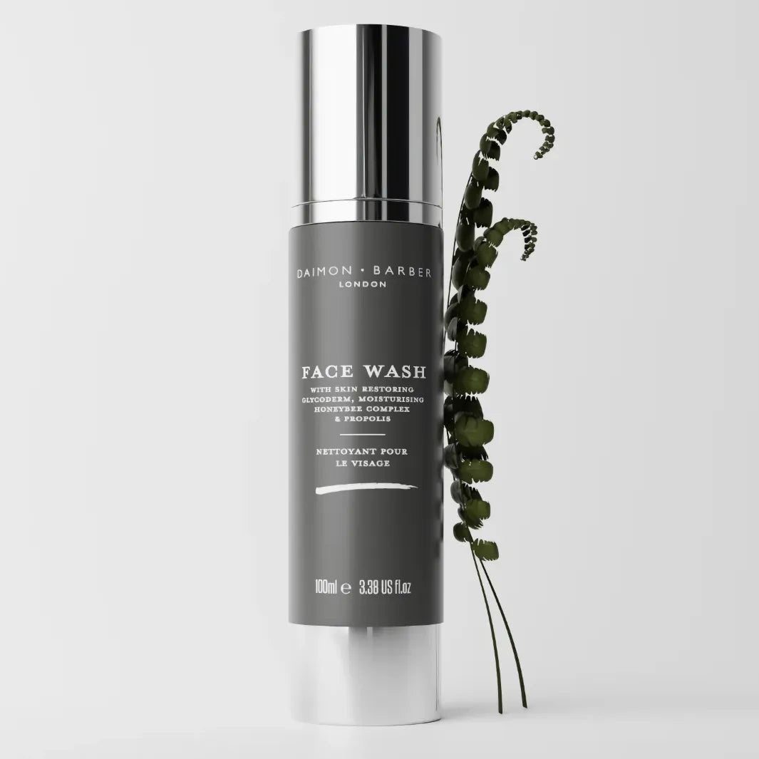 Daimon Barber Face Wash 100 ml med växtdetalj – återfuktande ansiktsrengöring för alla hudtyper
