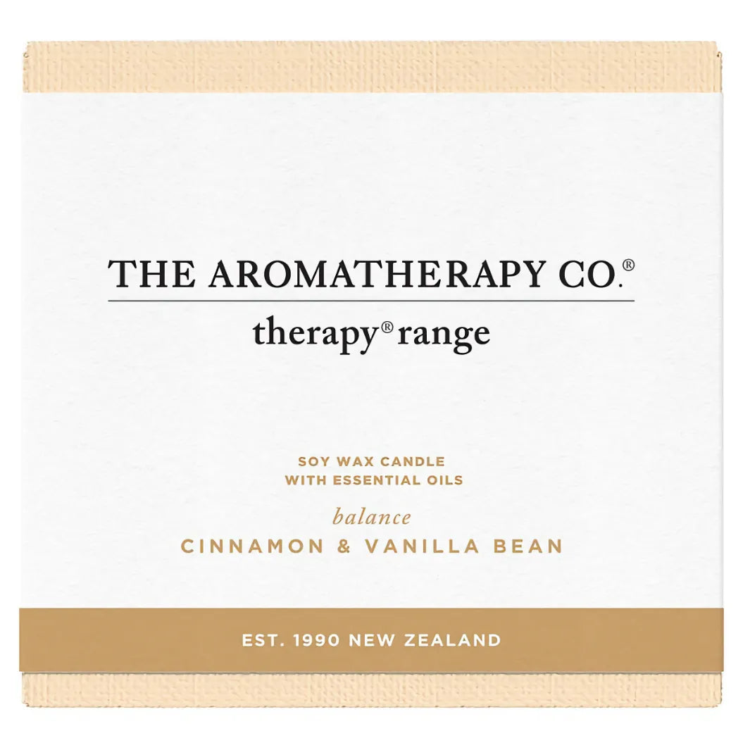 The Aromatherapy Co Therapy Candle Cinnamon & Vanilla Bean doftljus i originalförpackning
