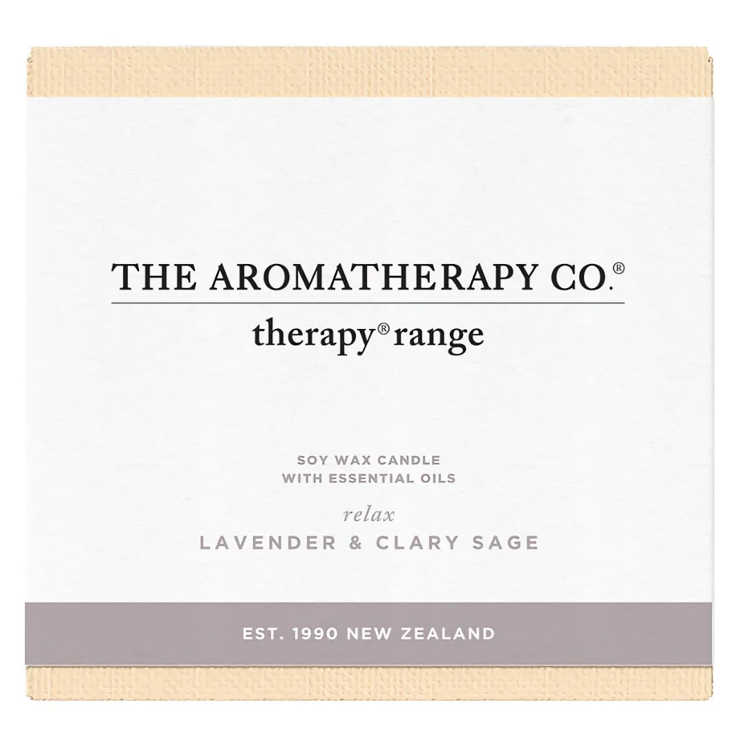 The Aromatherapy Co Therapy Candle Lavender & Clary Sage doftljus i originalförpackning