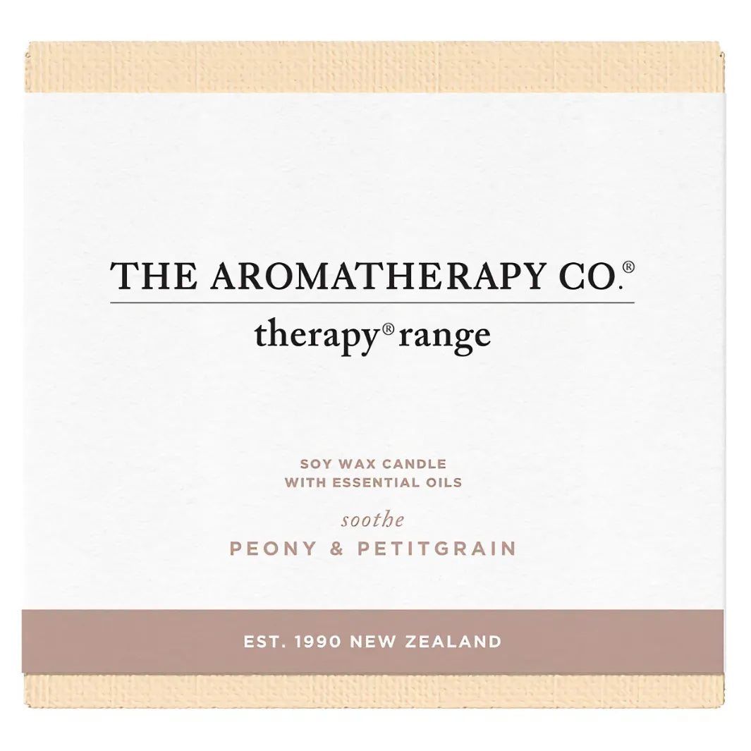 The Aromatherapy Co Therapy Candle Peony & Petitgrain doftljus i originalförpackning