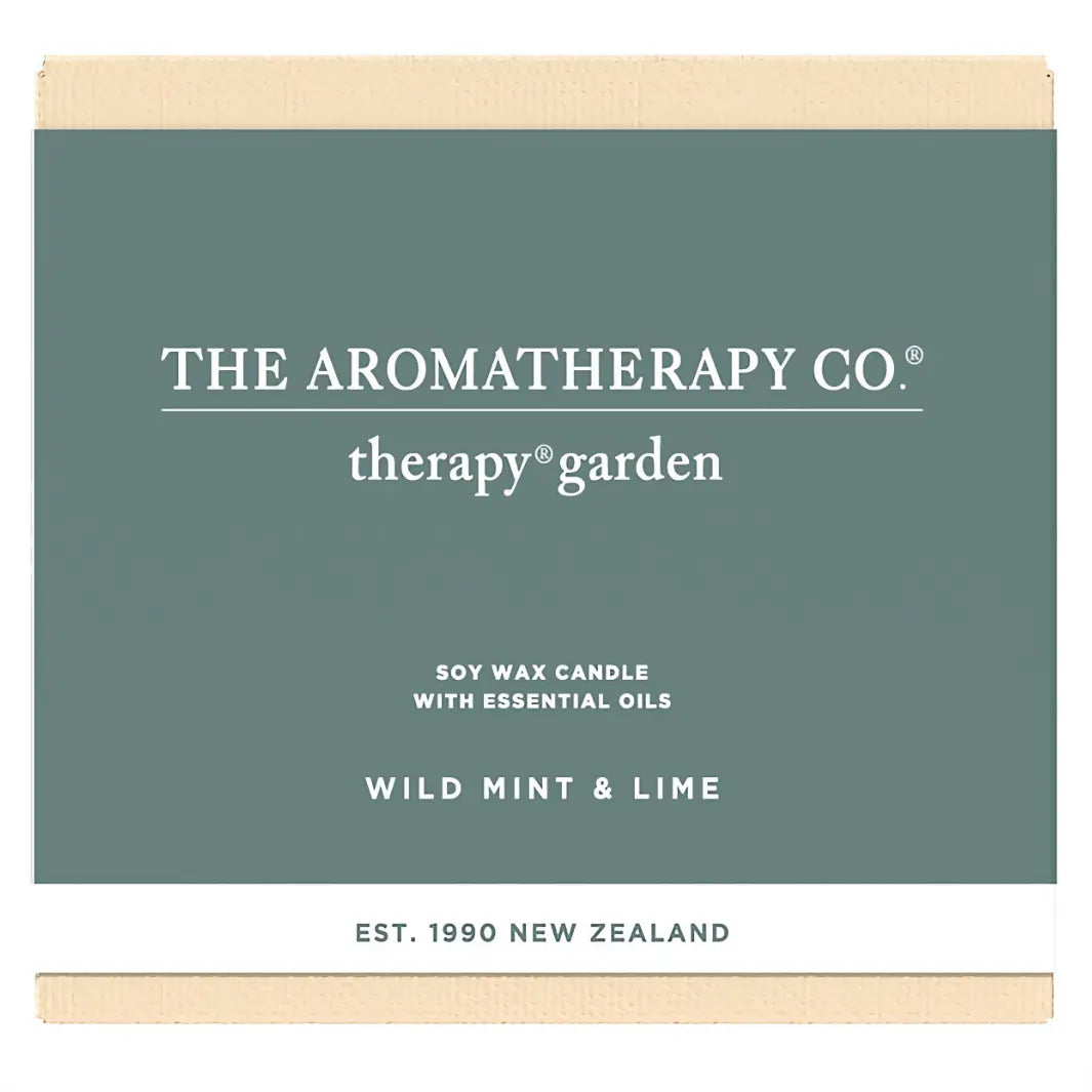 The Aromatherapy Co Therapy Garden Wild Mint & Lime doftljus i originalförpackning