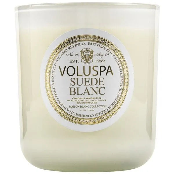 Voluspa Classic Maison Candle Suede Blanc