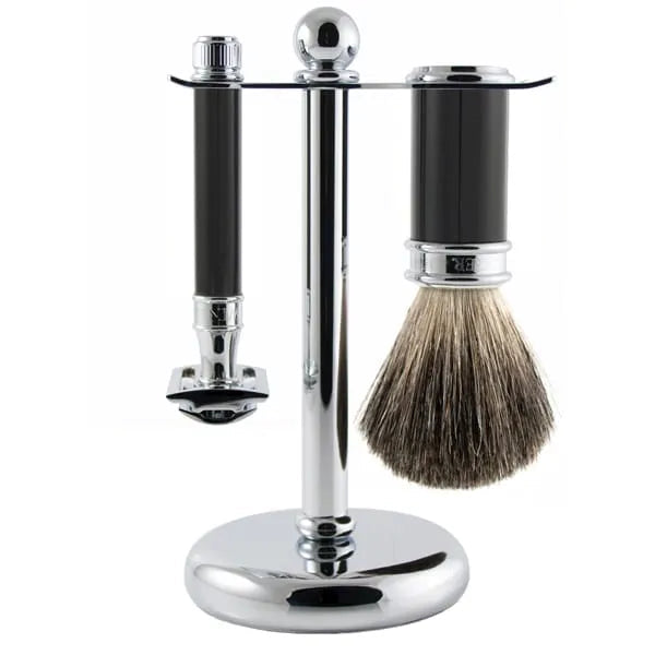 Edwin Jagger 3pc Ebony Shaving Set DE Razor