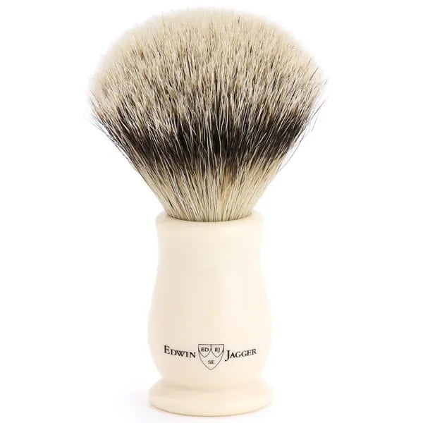 Edwin Jagger Chatsworth Ivory Silver Tip Badger Shaving Brush
