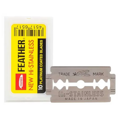Feather Hi Stainless Double Edge Razor Blades 10-pack