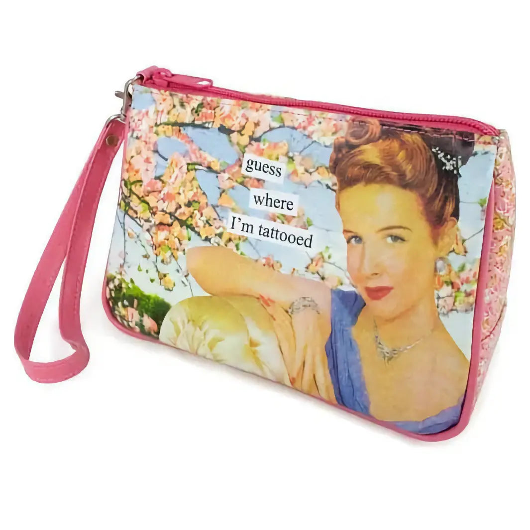 Anne Taintor Makeup Bag Guess Where I’m Tattooed