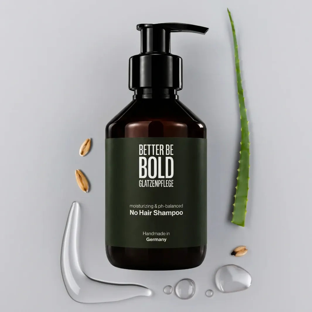 Better Be Bold No Hair Shampoo med aloe vera och havreprotein – skonsam rengöring för rakat huvud