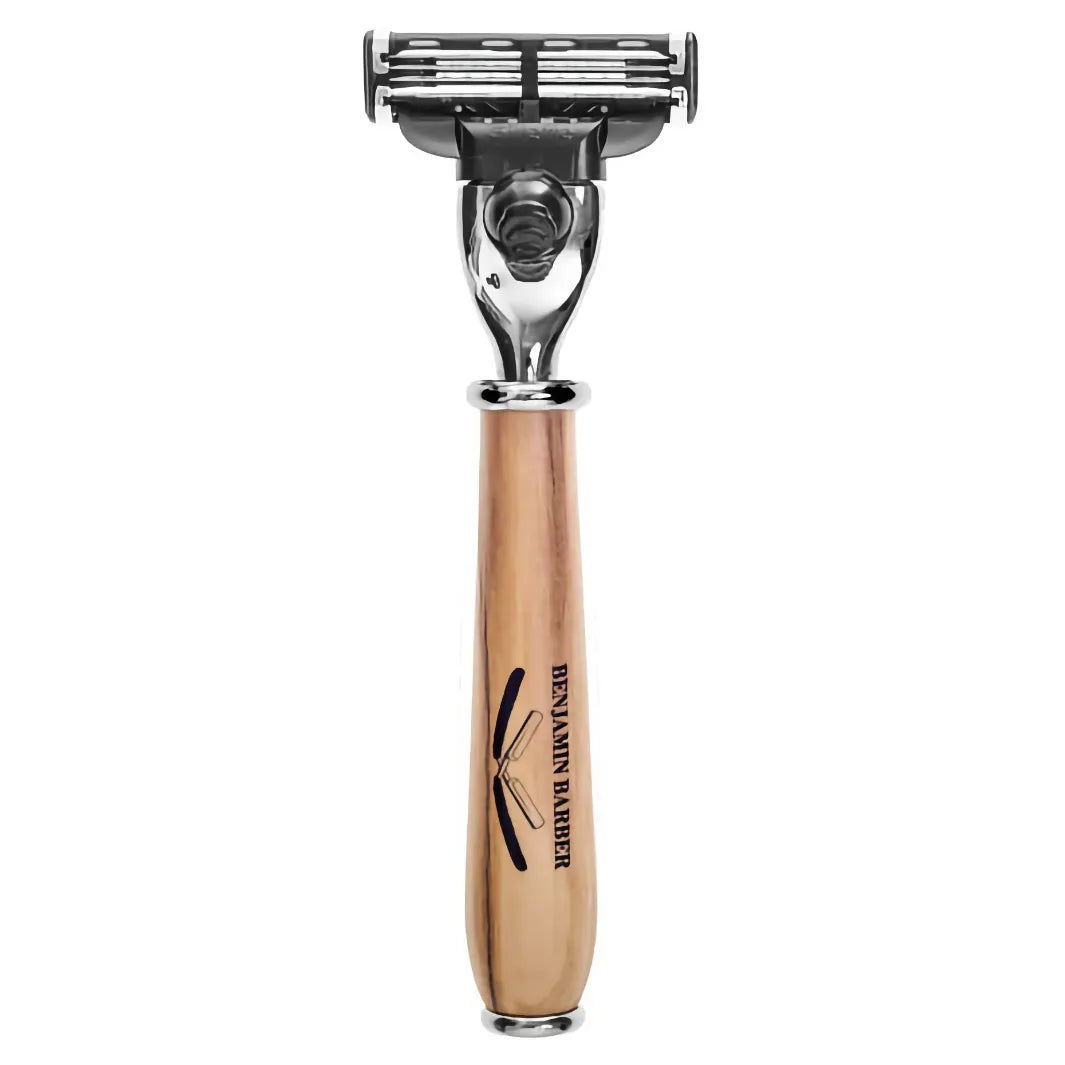 Benjamin Barber Nobel Mach3 Razor Olive Wood