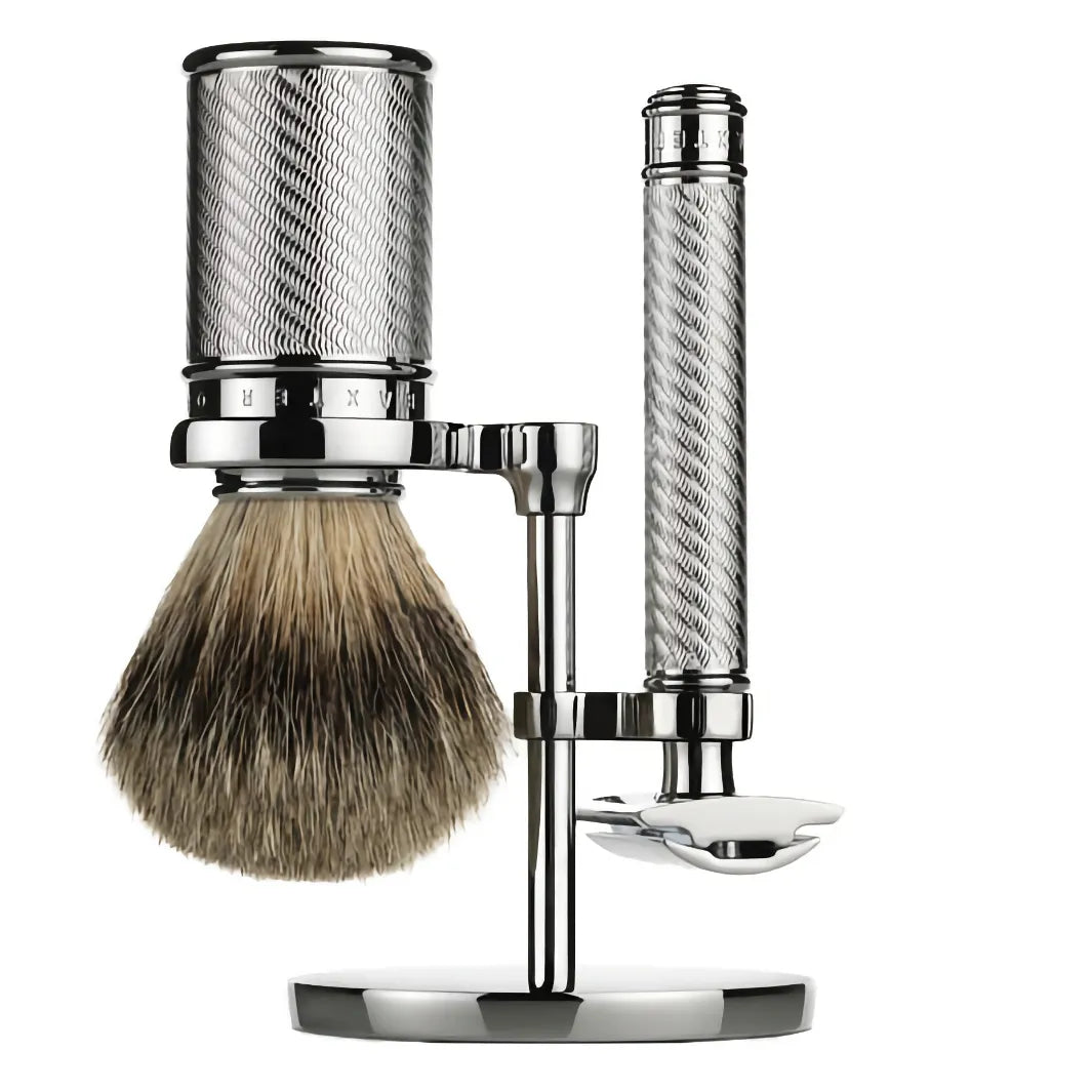 Baxter of California Shaving Set Safety Razor Silver Tip Badger