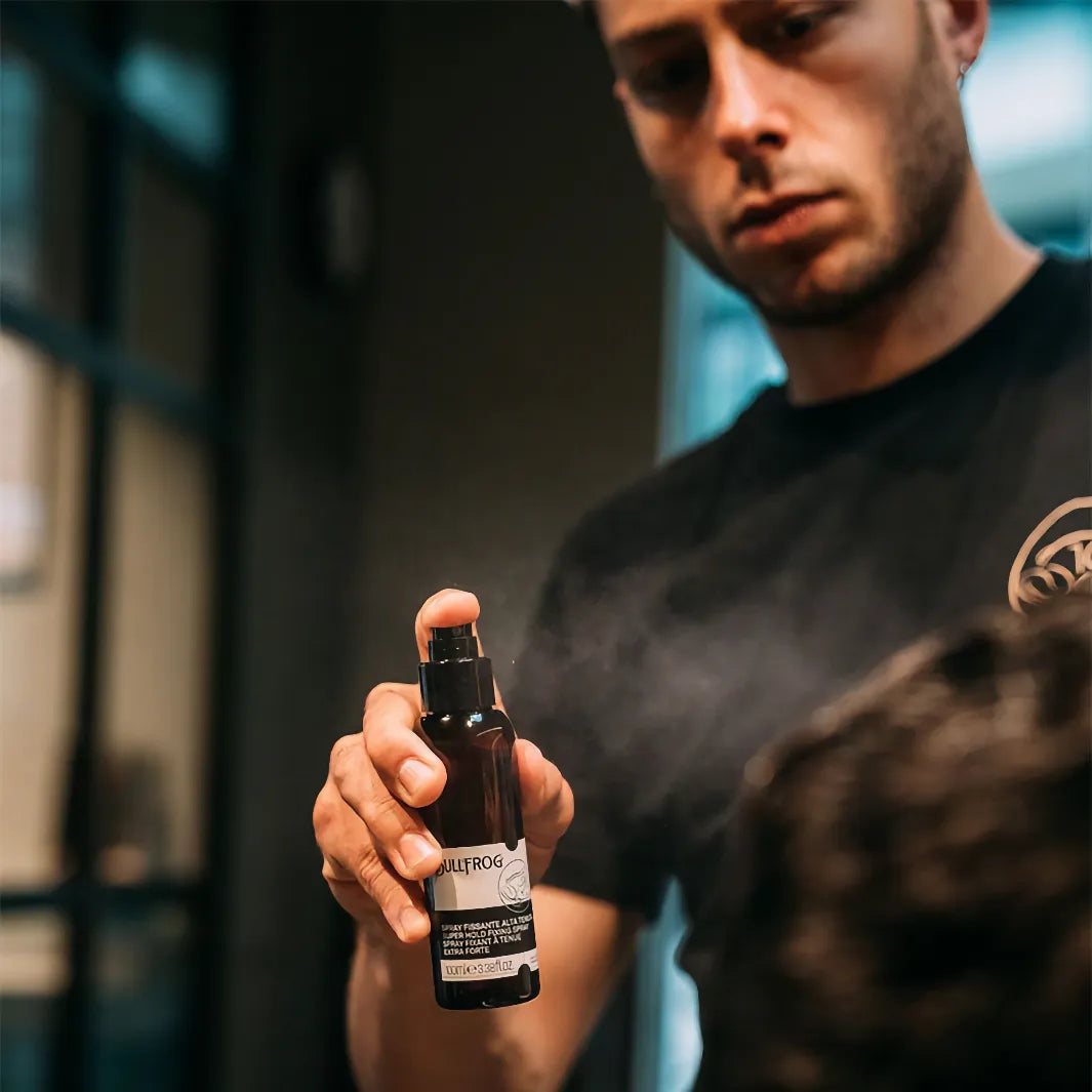 Användning av Bullfrog Super Hold Fixing Spray