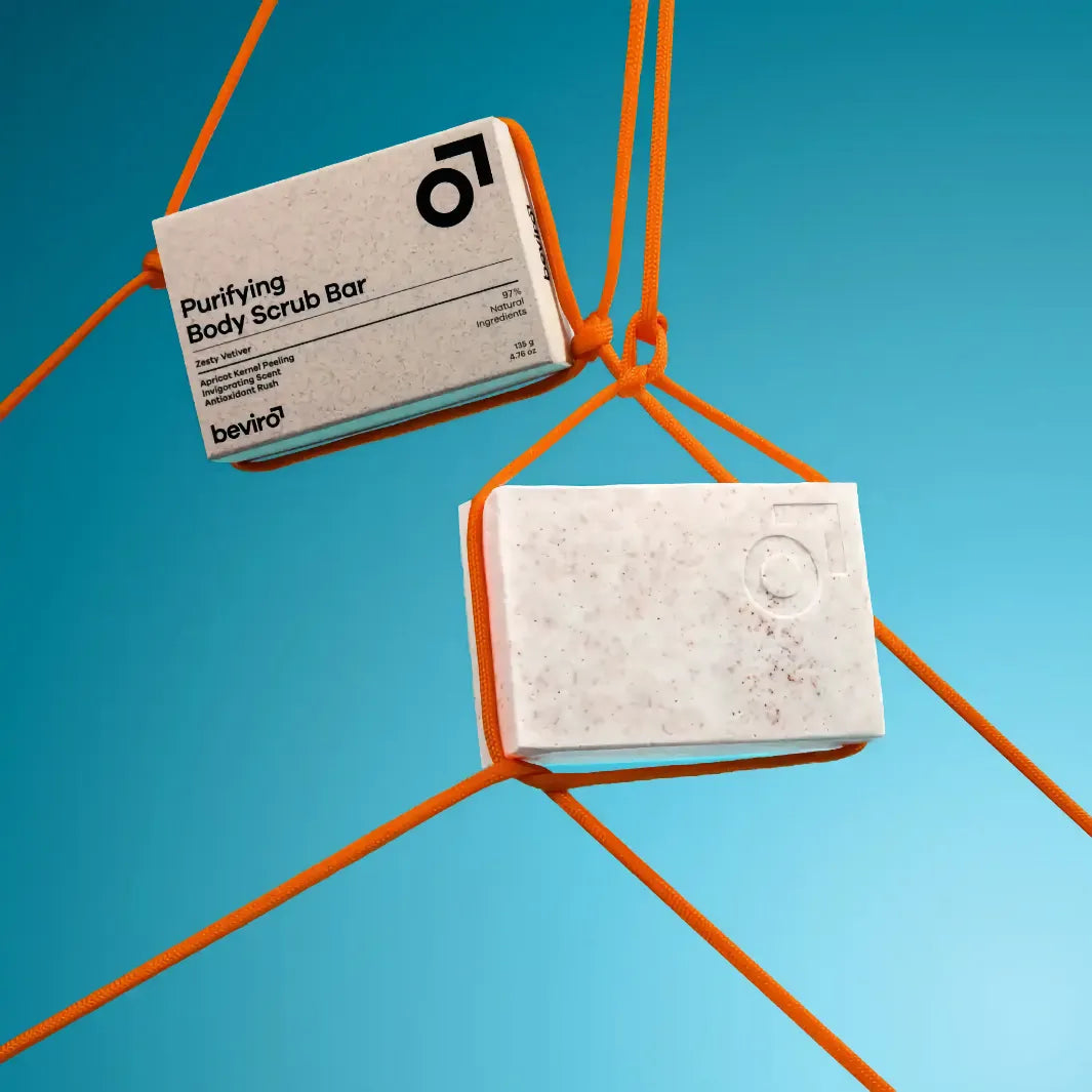 Formulan på Beviro Purifying Body Scrub Bar