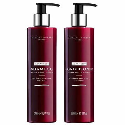Daimon Barber Advanced+ Growth Duo – schampo och balsam för tunt och glesare hår
