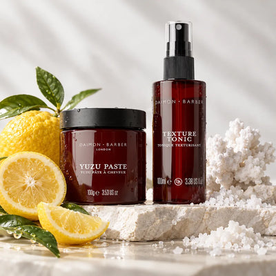 Daimon Barber Natural Texture Duo med yuzu och havsmineraler för textur, volym och flexibel styling