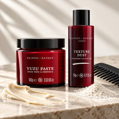 Daimon Barber Modern Texture Duo med Yuzu Paste och Texture Dust för volym, textur och flexibel styling