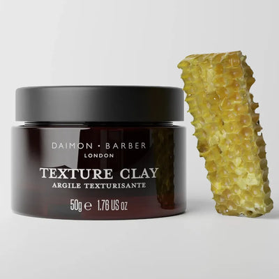 Daimon Barber Texture Clay 50 g med bivax – lervax för textur, definition och stark stadga