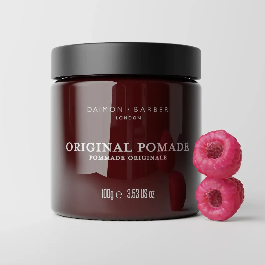 Daimon Barber Original Pomade 100 g med hallon – pomada med hallonfröolja, propolis och medium stadga