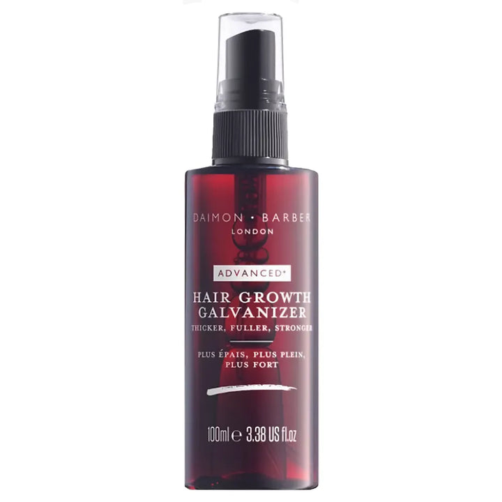 Daimon Barber Advanced+ Hair Growth Galvanizer, en effektiv spray för att stimulera hårväxt och stärka hårstrån