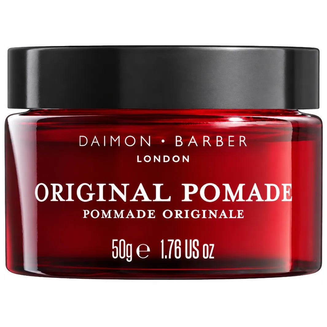 Daimon Barber Original Pomade 50 g – vattenbaserad pomada för tunt hår med medium stadga och naturlig glans