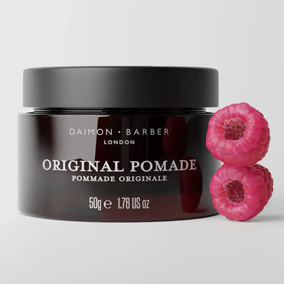 Daimon Barber Original Pomade 50 g med hallon – pomada med propolis och hallonfröolja för hår och hårbotten
