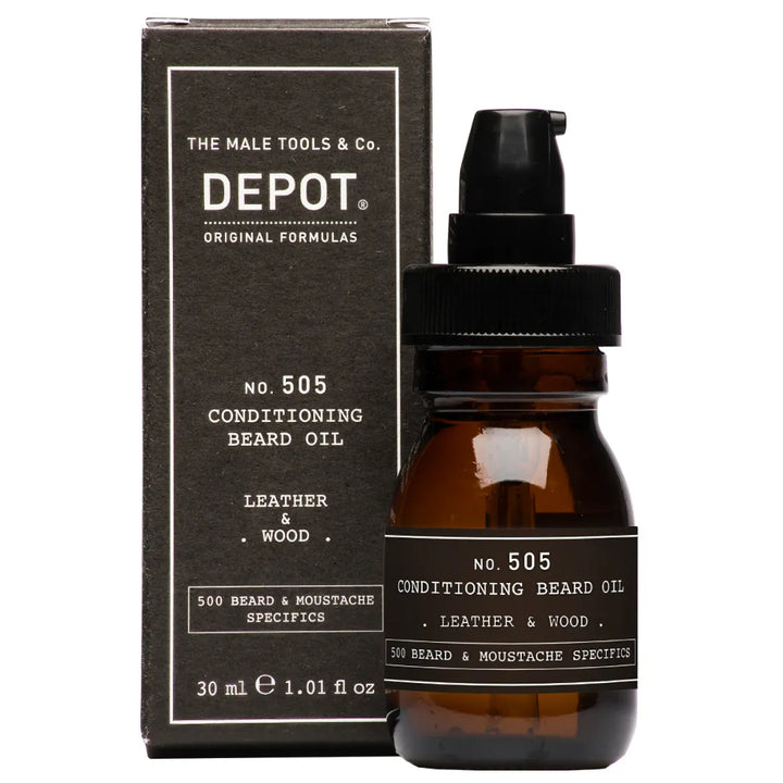 Depot No.505 Conditioning Beard Oil Leather & Wood i Depot Specific Beard Treatment