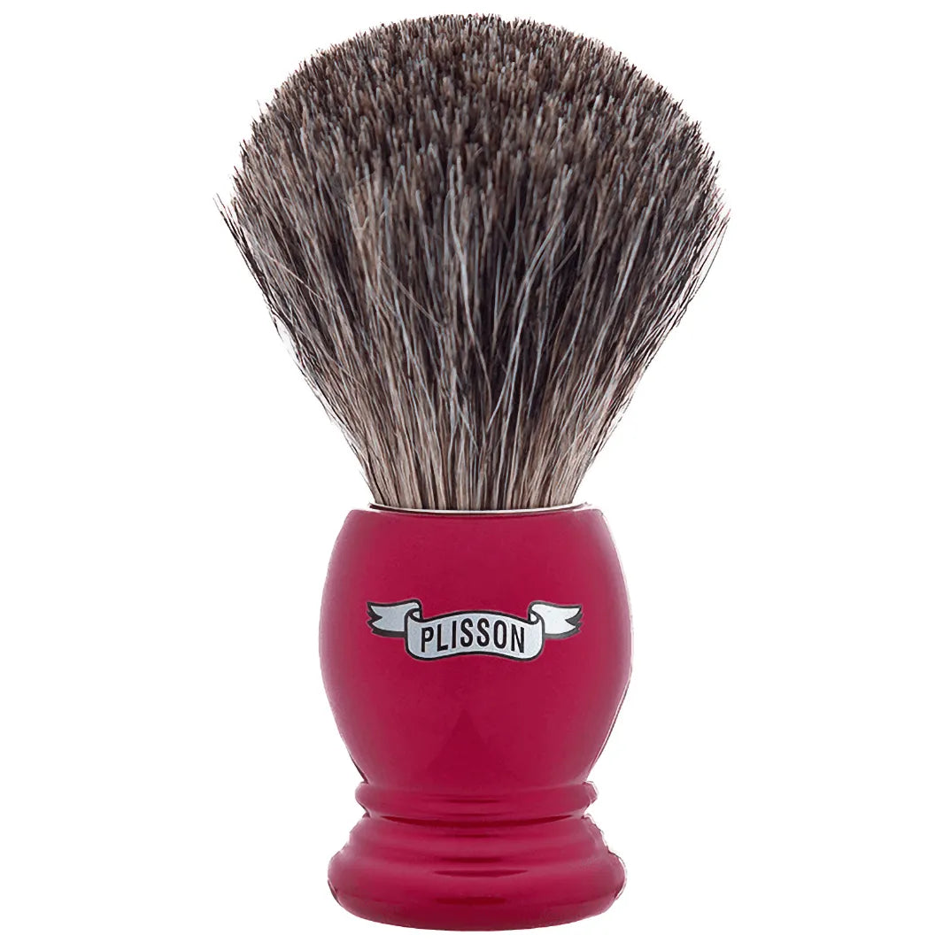 Plisson Essential Shaving Brush Pearl Red Pure Badger