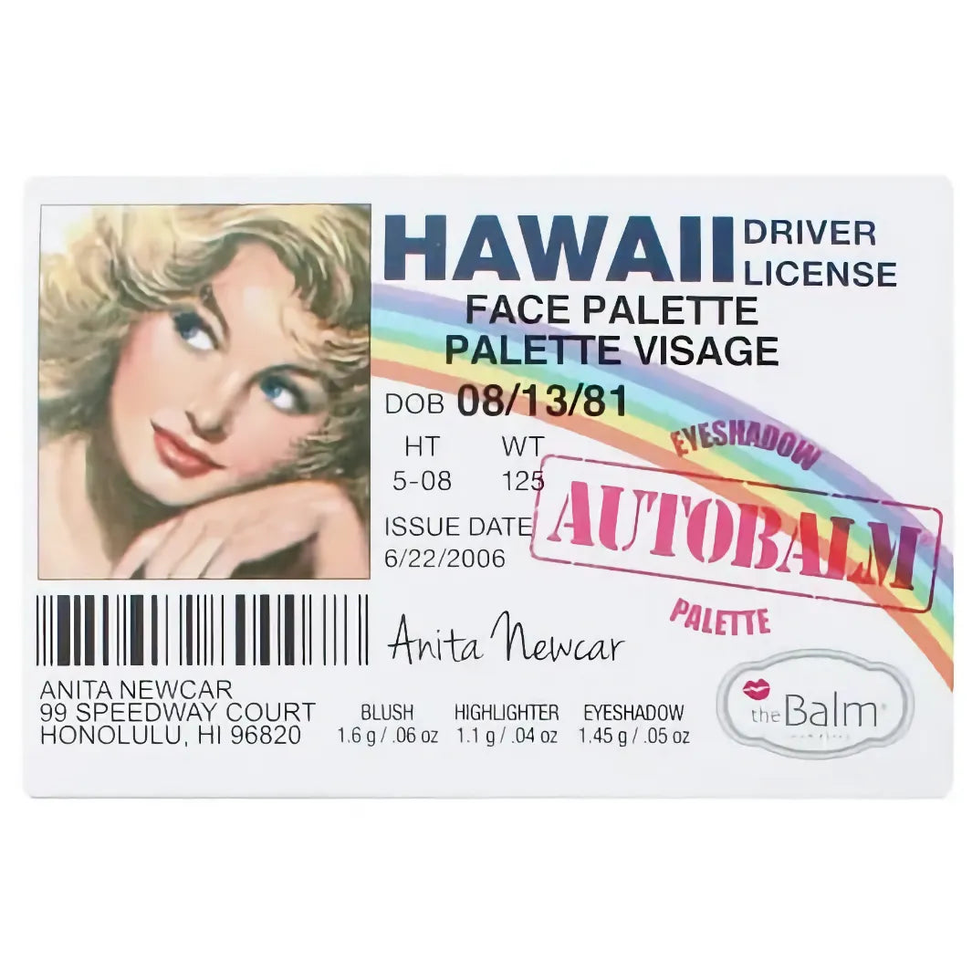 the Balm Hawaii Driver License Eyeshadow Autobalm Palette