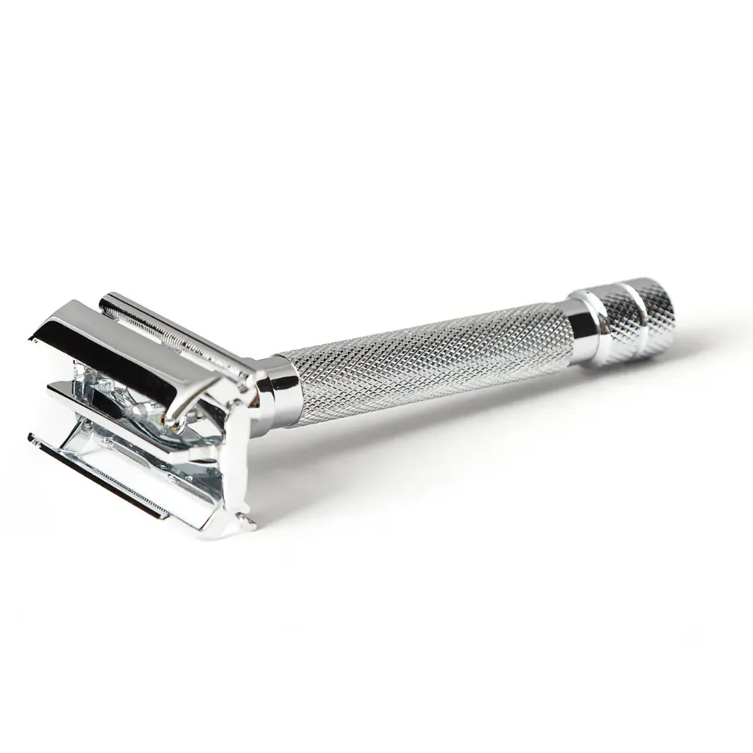 Taylor of Old Bond Street Chrome Finish Butterfly Razor med öppet huvud