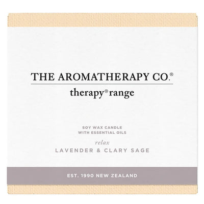 The Aromatherapy Co Therapy Candle Lavender & Clary Sage doftljus i originalförpackning