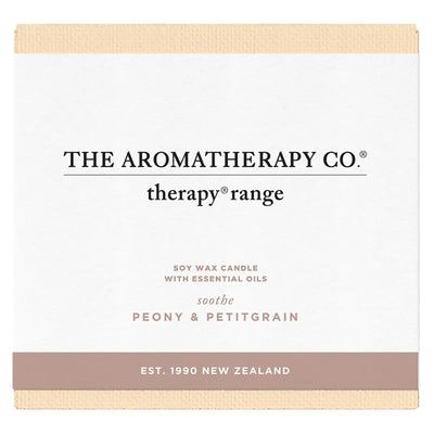 The Aromatherapy Co Therapy Candle Peony & Petitgrain doftljus i originalförpackning