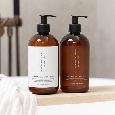 The Aromatherapy Co Lotion Sweet Lime & Mandarin och Wash Sweet Lime & Mandarin med pump