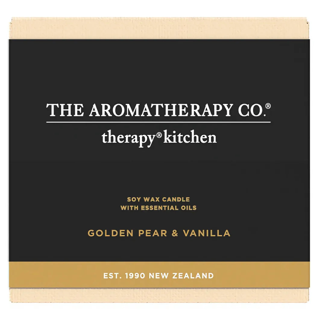 The Aromatherapy Co Therapy Kitchen Golden Pear & Vanilla doftljus i originalförpackning