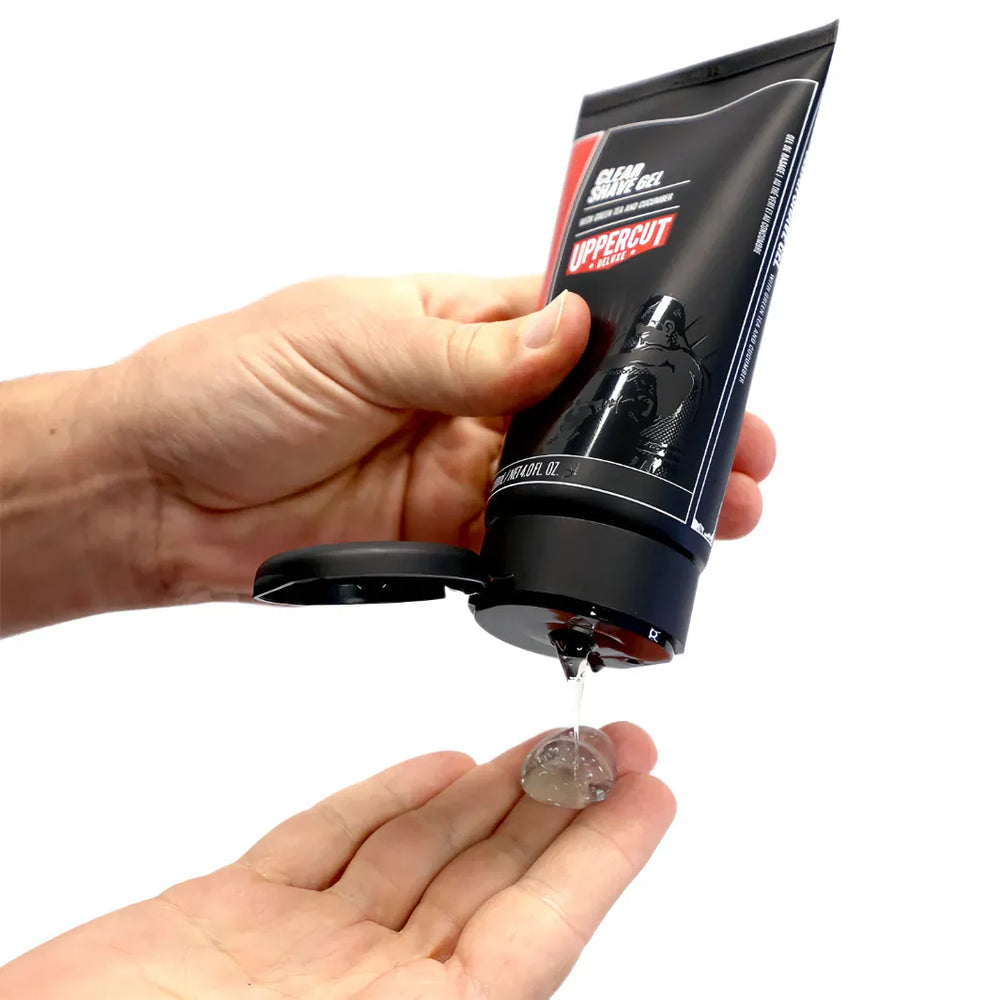 Uppercut Deluxe Clear Shave Gel – Transparent gel med svalkande effekt för en smidig och exakt rakning