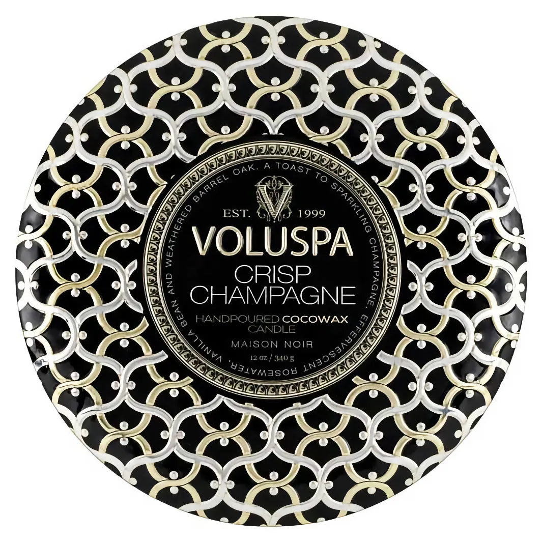 Voluspa Maison 3 Wick Tin Candle Crisp Champagne