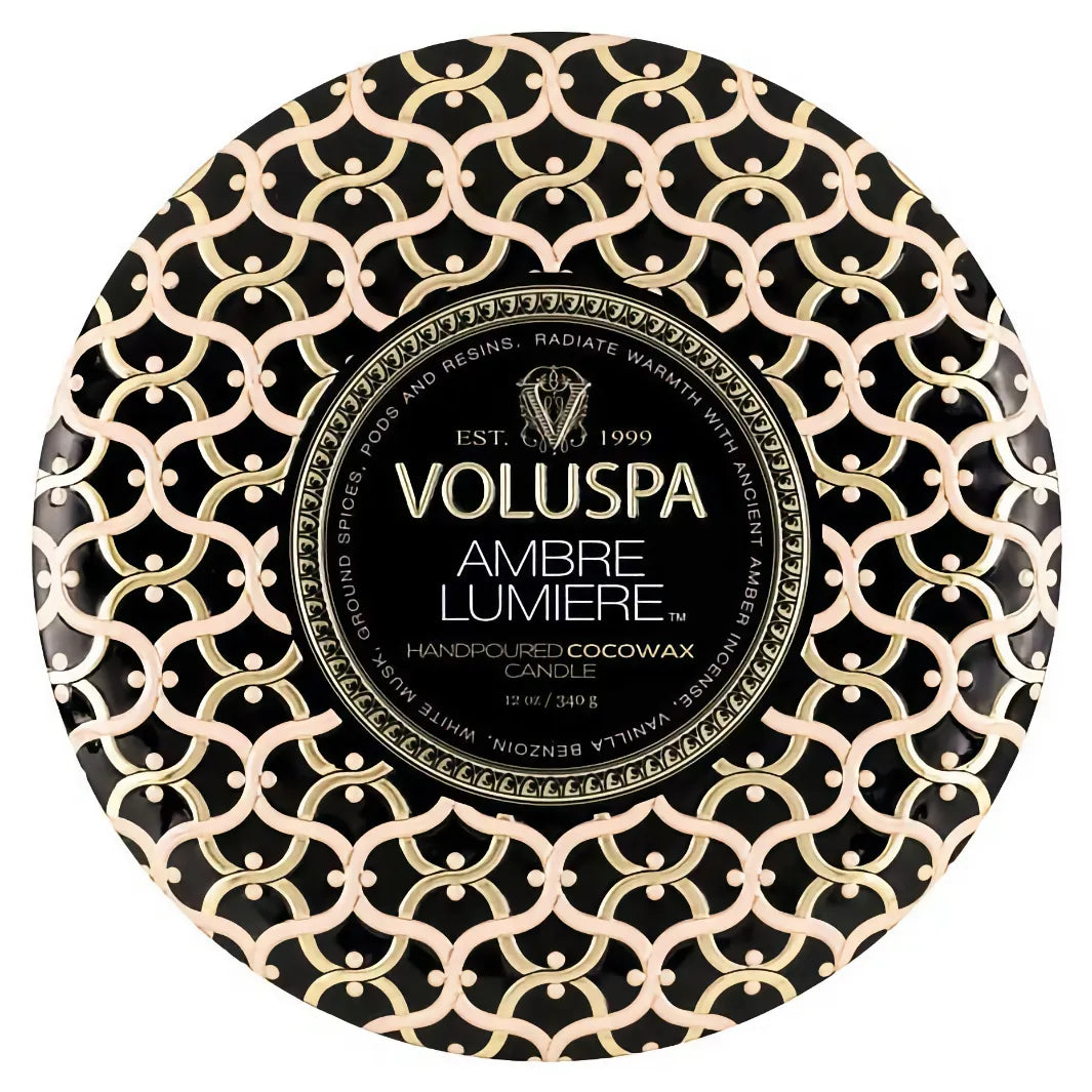 Voluspa Maison 3 Wick Tin Candle Ambre Lumiere