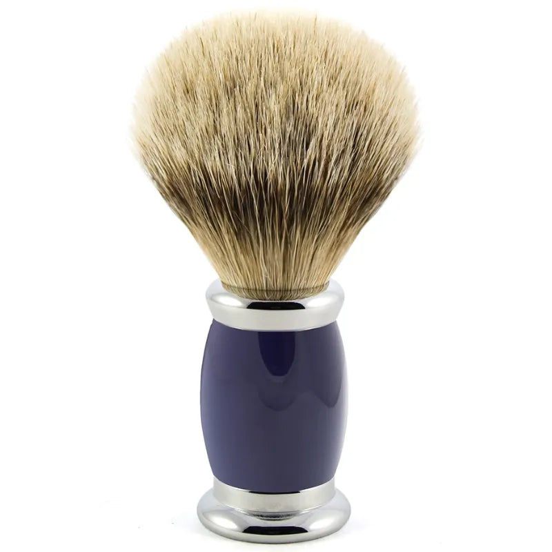 Edwin Jagger Bulbous Blue Silver Tip Badger Shaving Brush