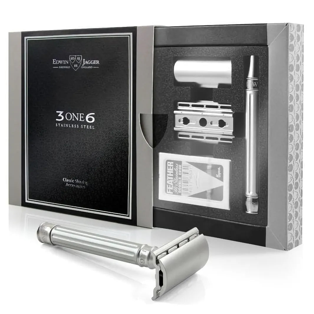 Edwin Jagger 3ONE6 Stainless Steel Silver DE Safety Razor