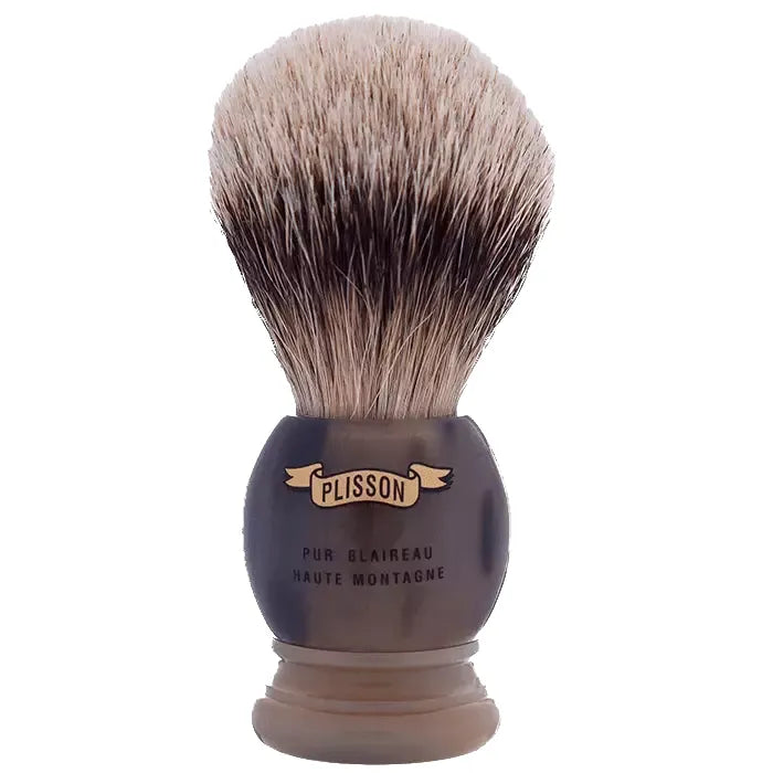 Plisson Original Shaving Brush Horn Silver Tip Badger