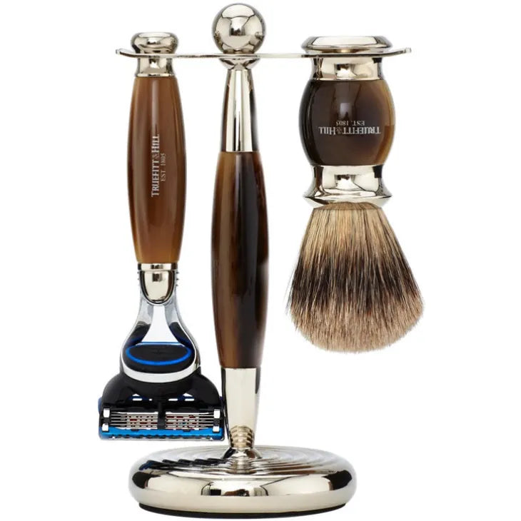 Truefitt & Hill Edwardian Fusion Shaving Set Horn