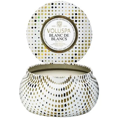 Voluspa 2-Wick Maison Metallo Candle Blanc De Blancs