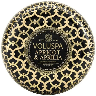 Voluspa 2-Wick Maison Metallo Candle Apricot & Aprilia