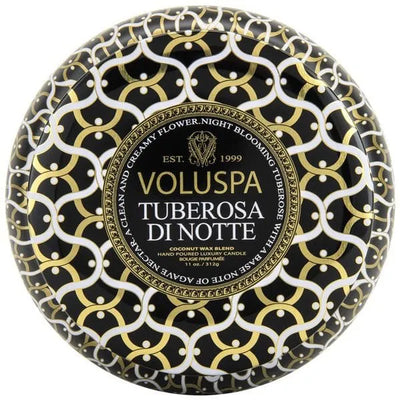 Voluspa 2-Wick Maison Metallo Candle Tuberosa Di Notte