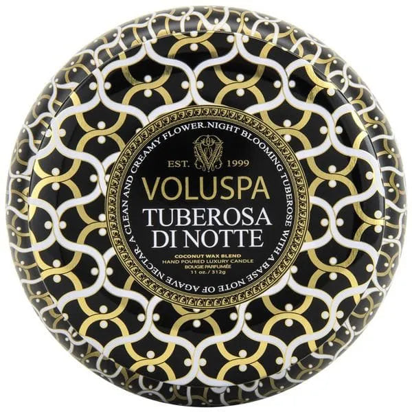 Voluspa 2-Wick Maison Metallo Candle Tuberosa Di Notte