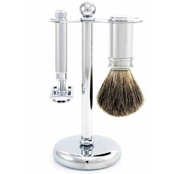 Edwin Jagger 3pc Chrome Shaving Set DE Razor