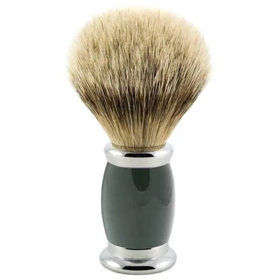 Edwin Jagger Bulbous Green Silver Tip Badger Shaving Brush