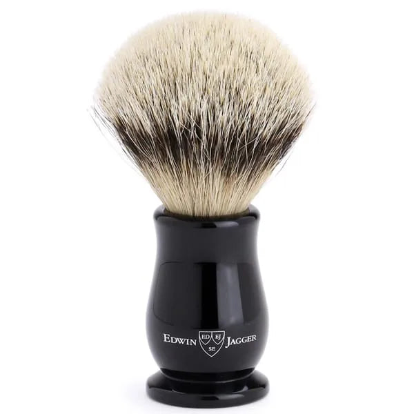 Edwin Jagger Chatsworth Ebony Silver Tip Badger Shaving Brush